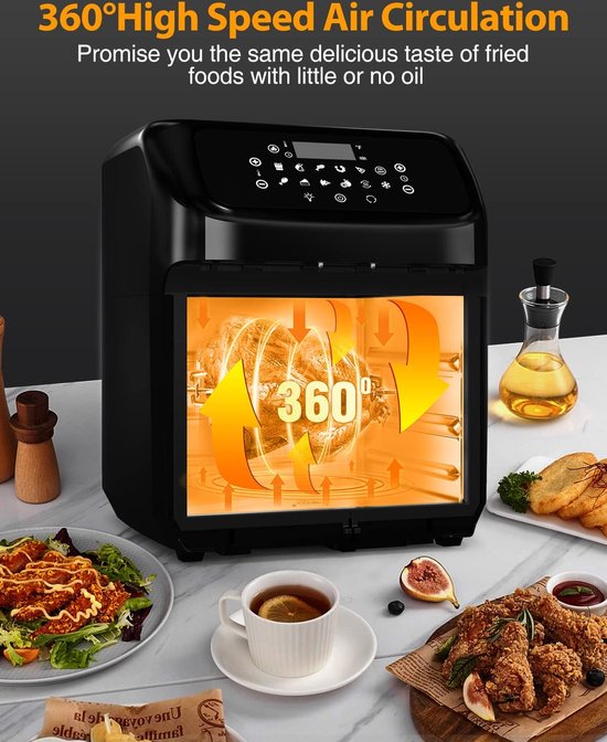 12.0Ltr Air-Fryer, 1800W, Mini Oven, Silver/Black