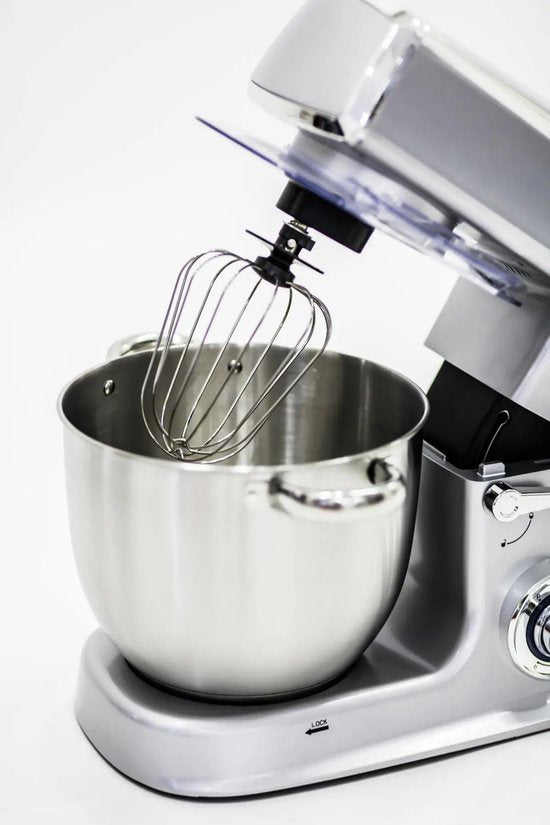 3 in 1 Food Processor - 7.5 L Food Robot - Powerful 2100W Food Processor - Kitchen Mixer With Blender & Meat Grinder - Silver