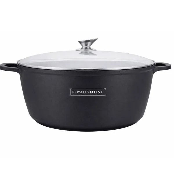 RoyaltyLine BS44ML Casserole Pot with Glass Lid – 44cm, 25L