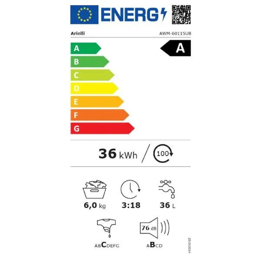 Arielli AWM-70168INV 7kg Washing Machine – 1200rpm, Energy A