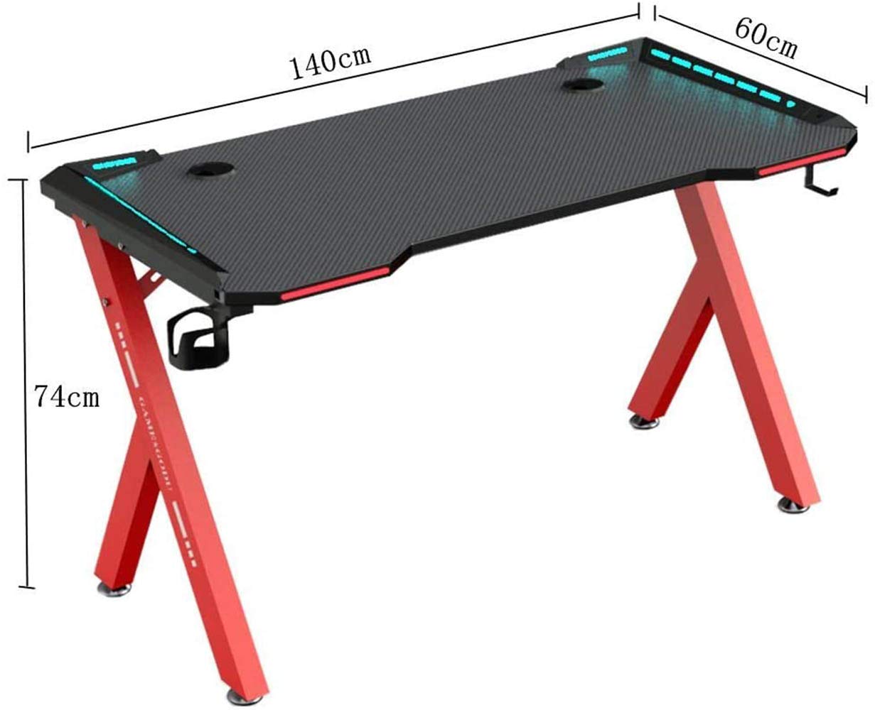 Gaming desk, rgb lights, steel frame, carbon fiber, CIS D2104-120
