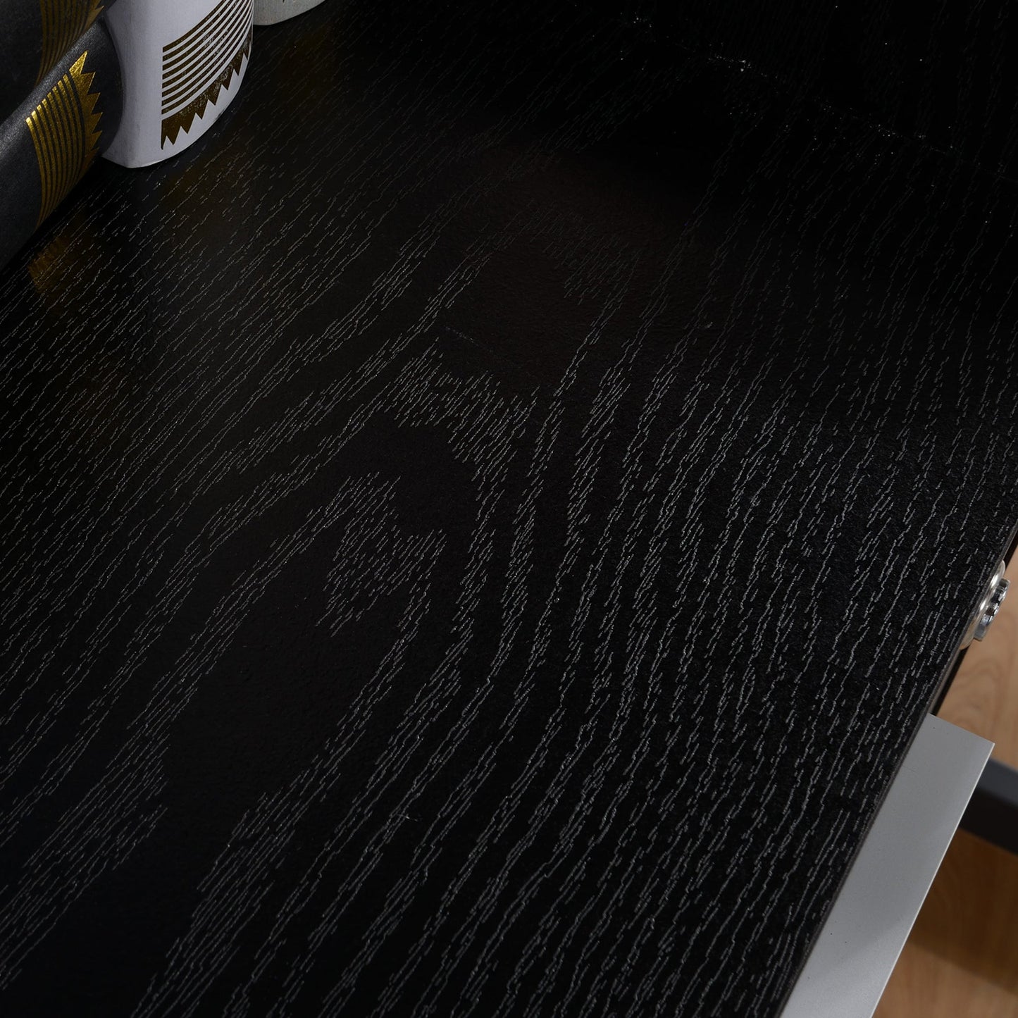 3-Drawer Wooden File Cabinet with Security Keys and 5 Wheels, 39.2 x 40 x 65.4 cm, Black