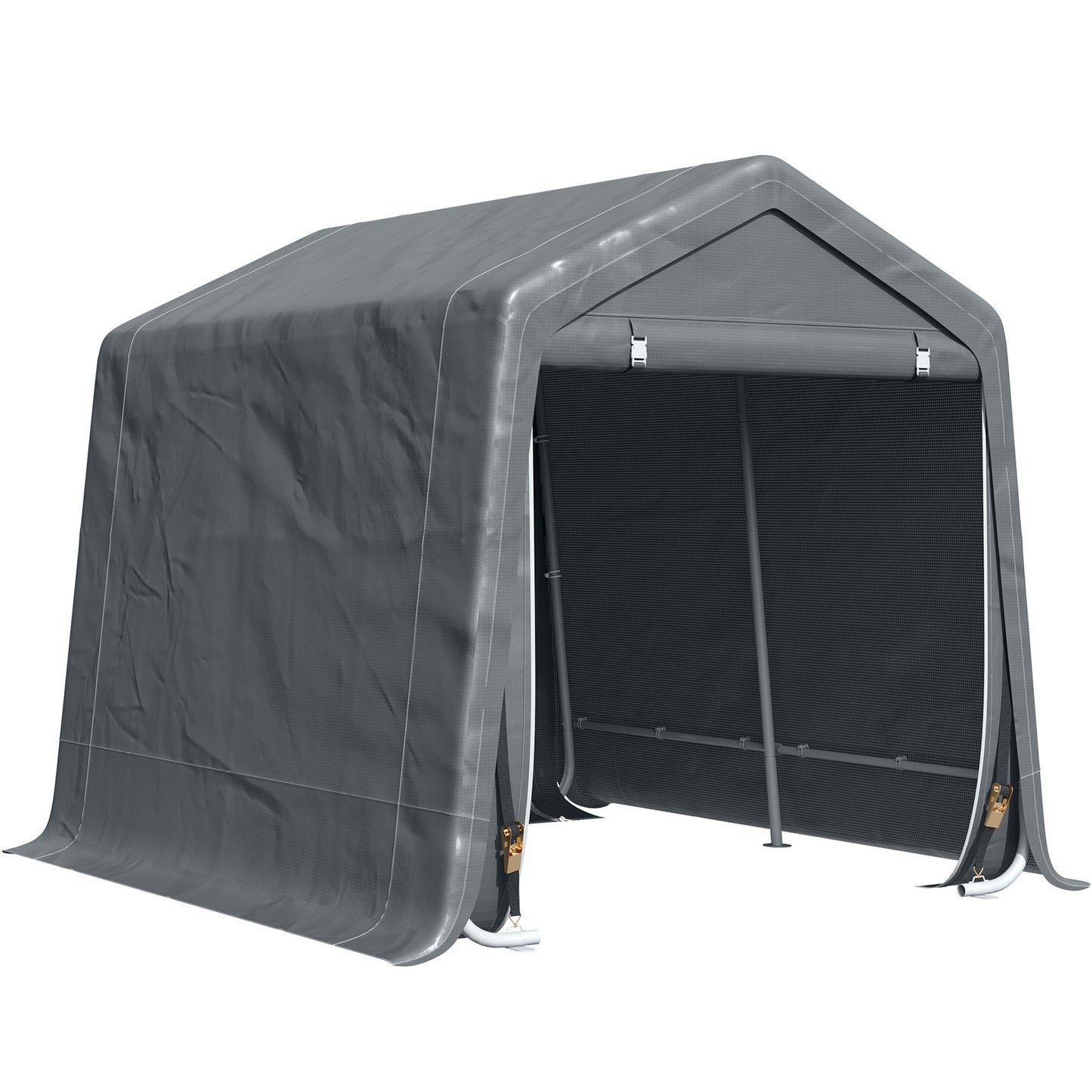 Garage Tent for Cars, Motorcycles and Tools in Metal and PE Fabric, 280x240x240cm, Grey