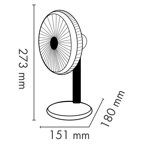 15cm, desk fan, rechargeable, Argo Orfeo Titanium