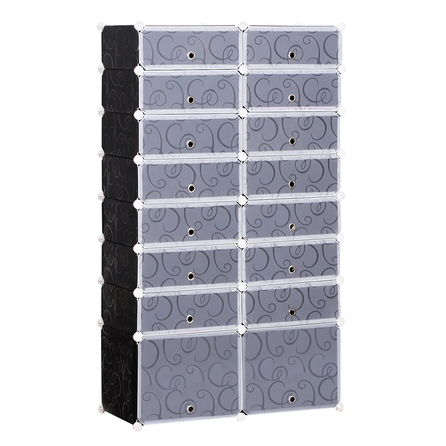 Modular Scarpera 16 cubes in PP black and white 95x37x160cm