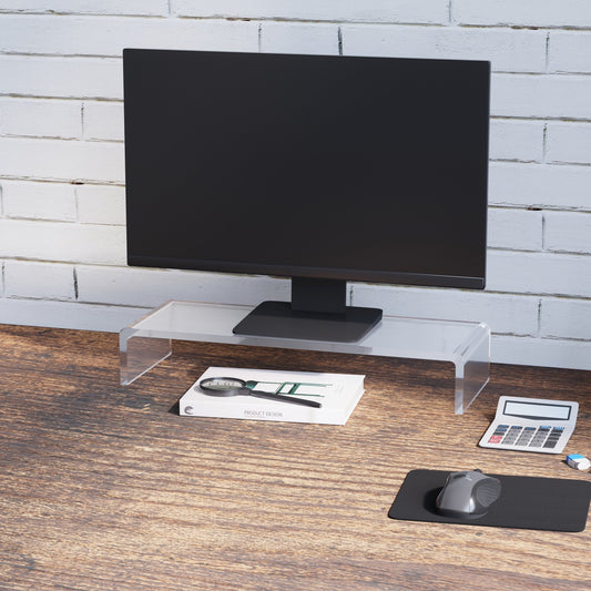 support for monitor computer TV support for transparent acrylic glass screens, 53x19x9cm