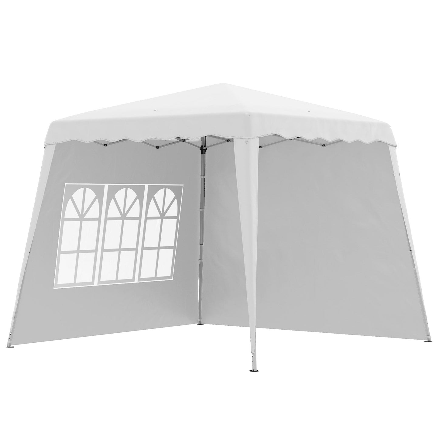 Adjustable Height Folding Garden Gazebo in Steel and Oxford Fabric, 2.4x2.4x2.5m