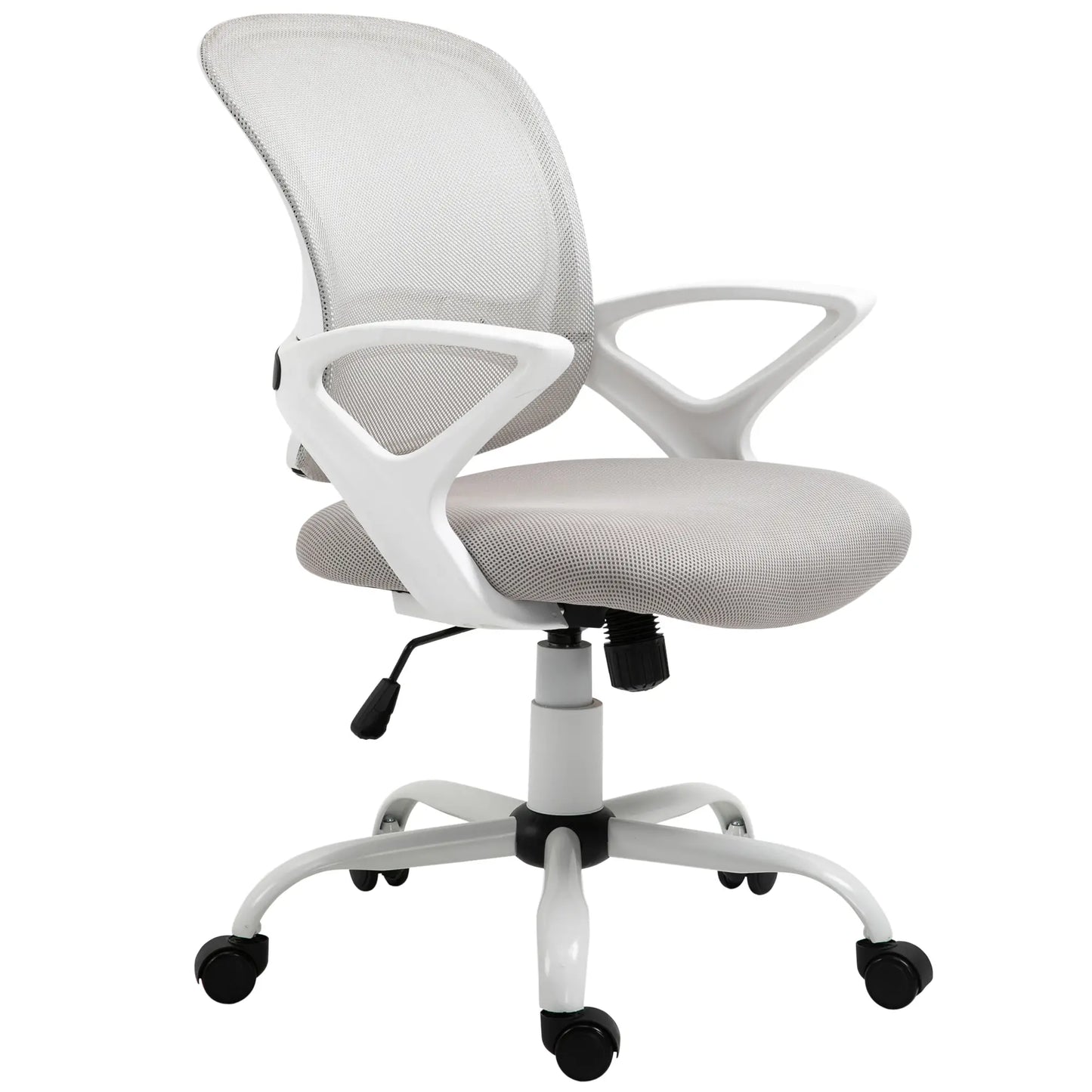 Grey Mesh Fabric Rocking Office Chair, Ergonomic Swivel Desk Chair with Adjustable Height