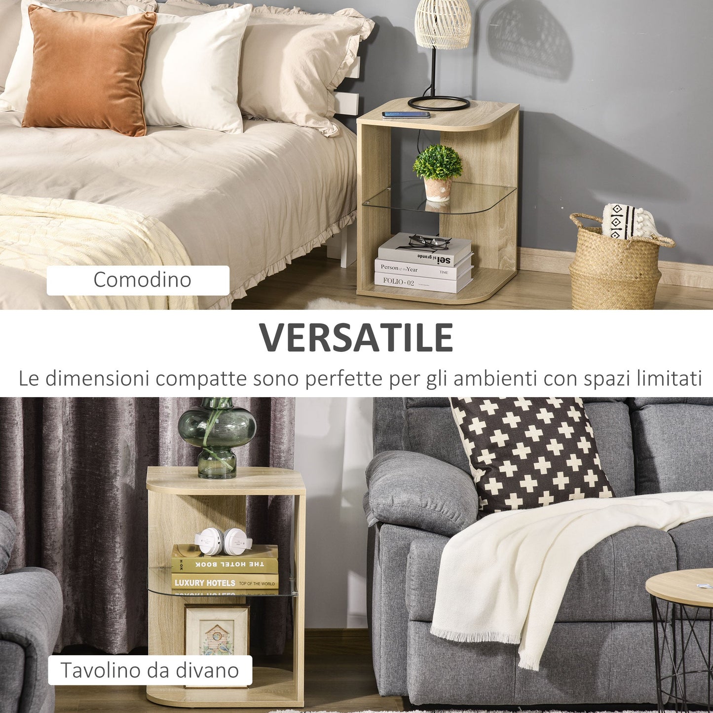 GRETA | Modern Wooden Living Room Table / Unit | 40x40x56cm