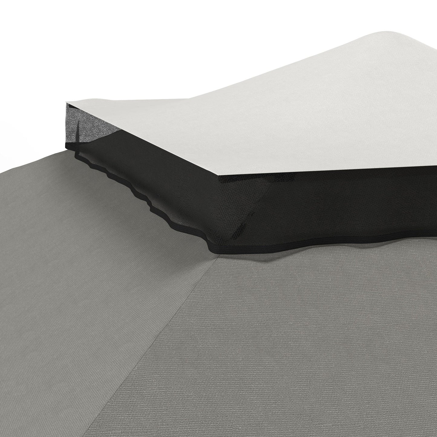 Height Adjustable Outdoor Gazebo with Mosquito Nets, in Metal and Oxford Fabric, 3.3x3.3x2.8 m, Dark Gray