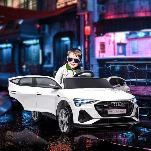 AUDI - 12V Electric Ride-On Toy Car for Kids with Remote Control, Speed 3-8km/h, Lights and Music, Age 3-5 Years, White