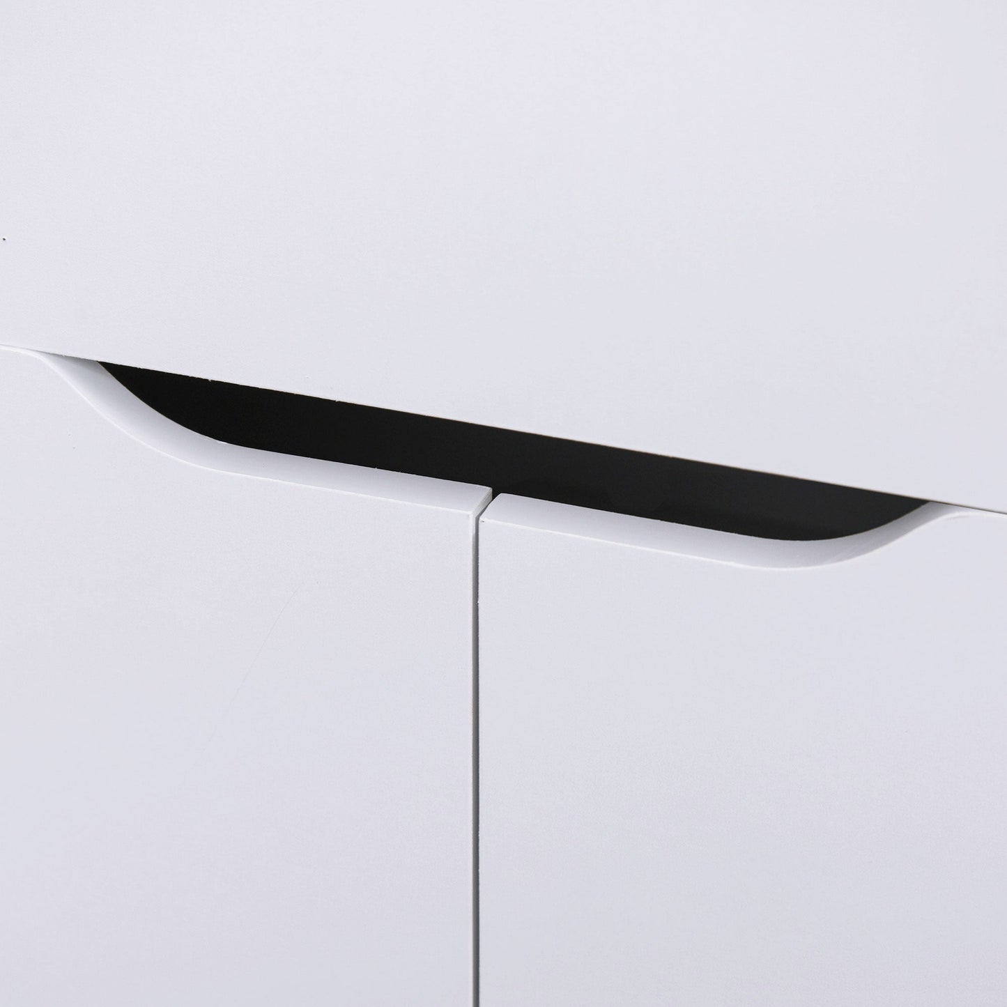 Corner Desk with 2-Tier Bookcase, Cabinet and Drawer, 140x117x76 cm, Wood and White