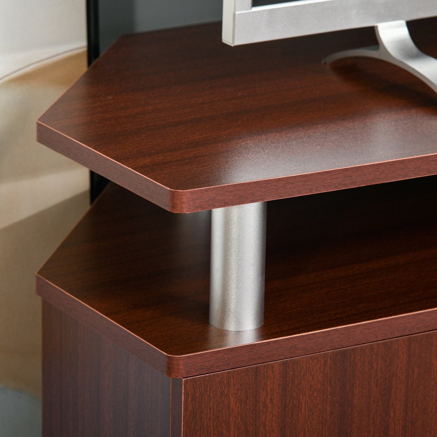 Mobile Classic Tv Living Room Door with 2 shelves, Marrone 120x39.5x52cm