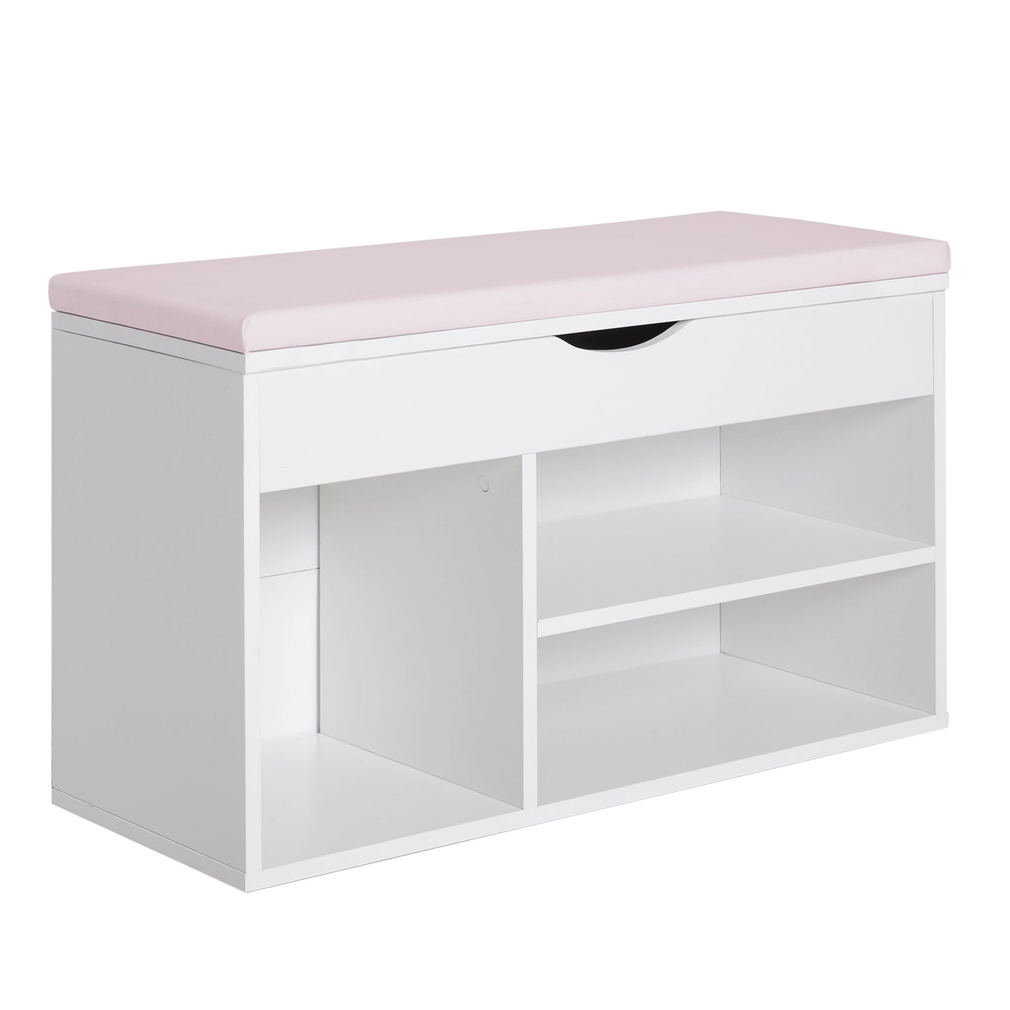 Bench Scarf with padded padded seat from wood entrance 80x30x47cm white