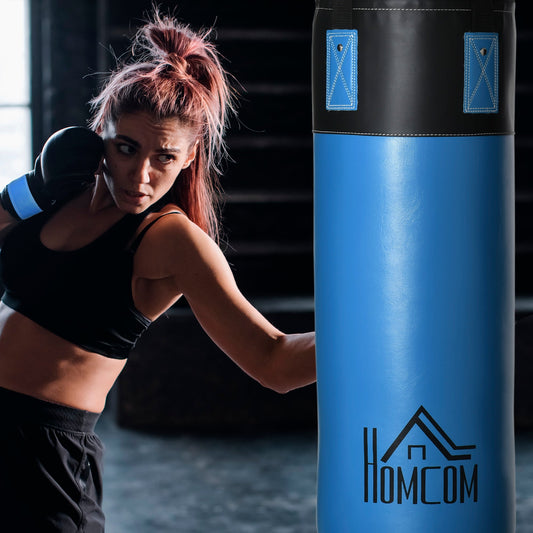 Hanging Punching Bag Set with Gloves, 3-Layer Punching Bag with Carry Bag, Blue