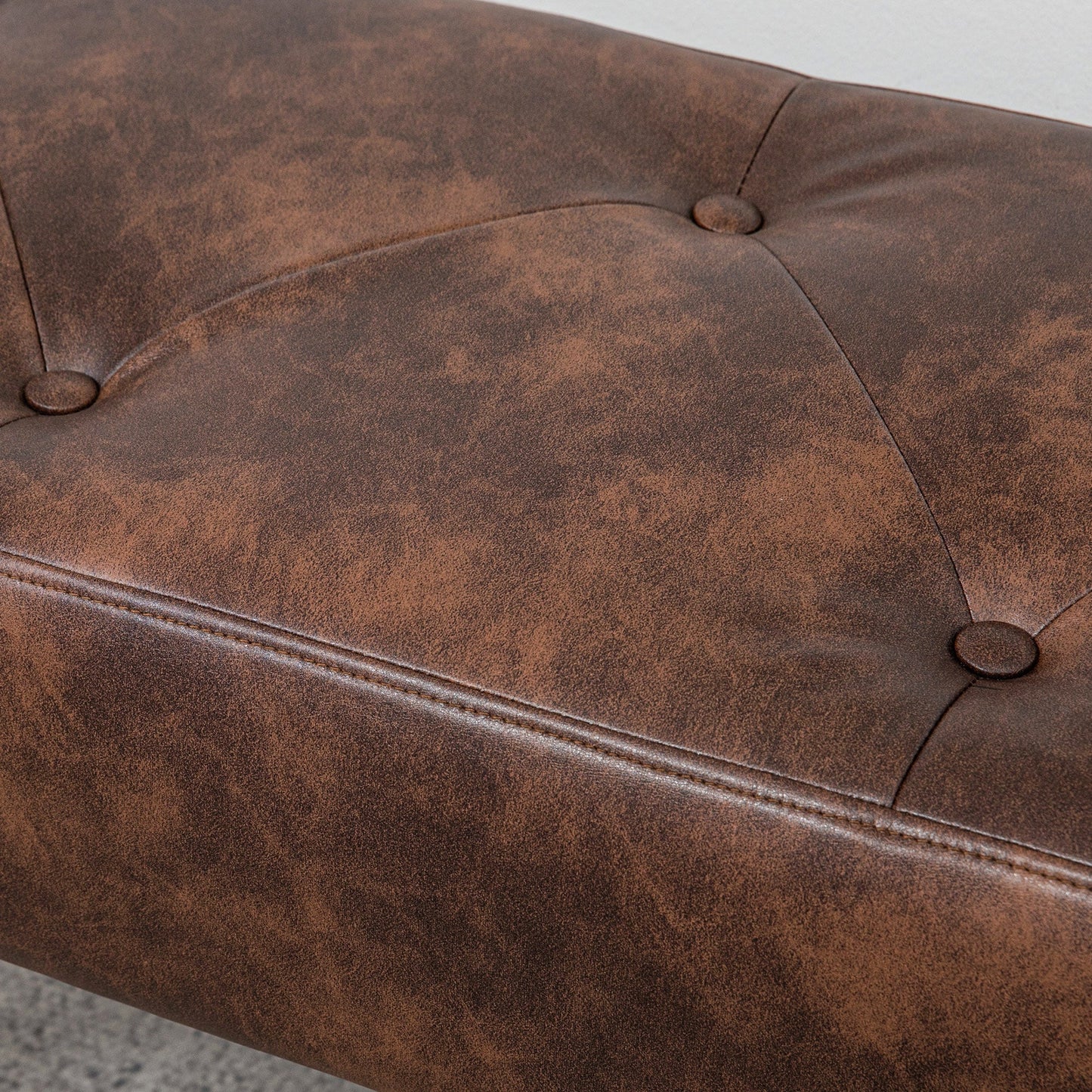 Padded Bedside Bench and Entrance Bench with PU Covering, 114x38x42cm, Brown