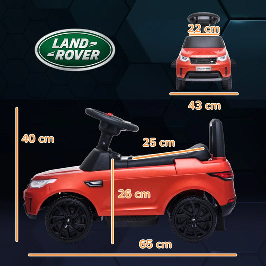 Land Rover Licensed 6V Kids Ride-On Car, Electric and Push Operation, Speed 3km/h, Red