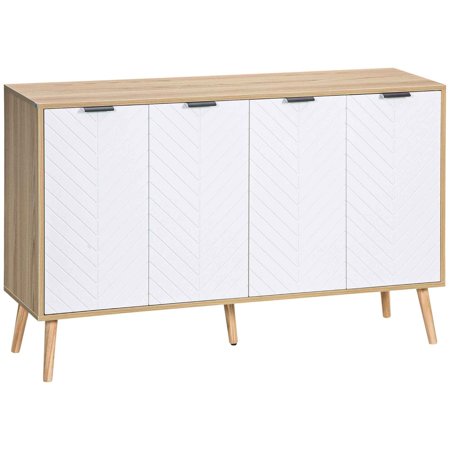 Storage Unit with 2 Adjustable Shelves, Pine Wood, 120x35x77.4 cm, Wood and White