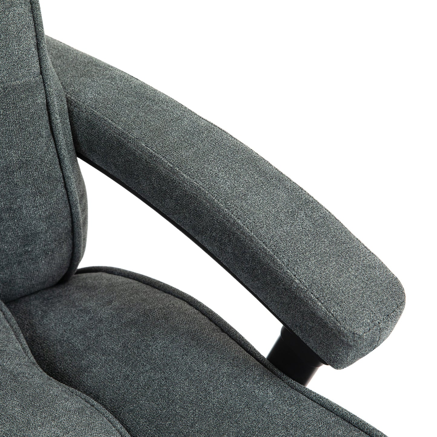 Reinforced Office Chair 200kg Capacity, Swivel and Tiltable in Velvet Fabric, Grey