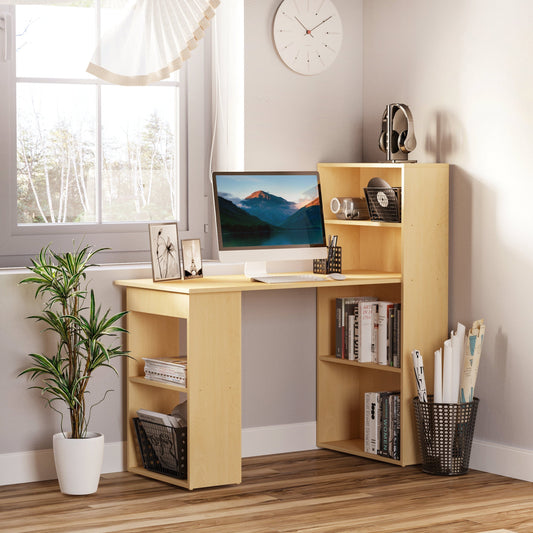 Desk Computer with Space Bookshop, Dining Table For Office and Study in Chocolate 120x55x120 cm