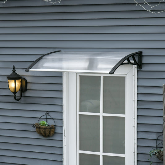 Outdoor Canopy for Windows and Doors, in Polycarbonate and Aluminum, 110x60x18cm - Transparent