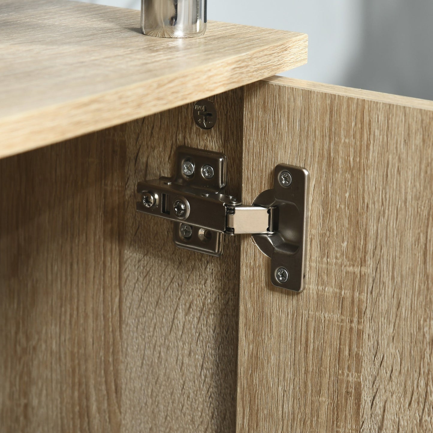 Modern TV Mobile with 2 shelves, Passacavi holes and 2 cabinets in MDF 105x40x55cm - oak