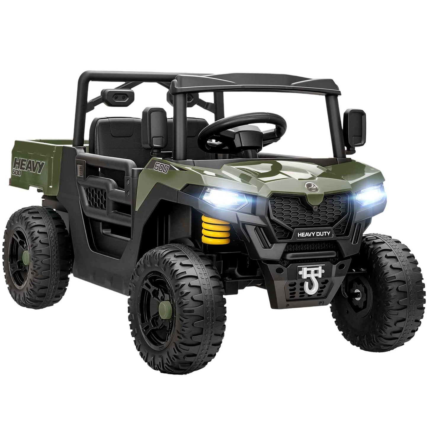 12V Electric Ride-On Toy Car for Kids with Remote Control, Suspension, Trunk, and Music, Ages 3-8, Green