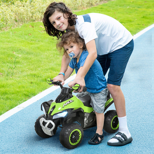 Quad for Children 18-36 Months Manual Push with Integrated Sounds, in PP and Metal, 44x67. 5x38 cm, Green