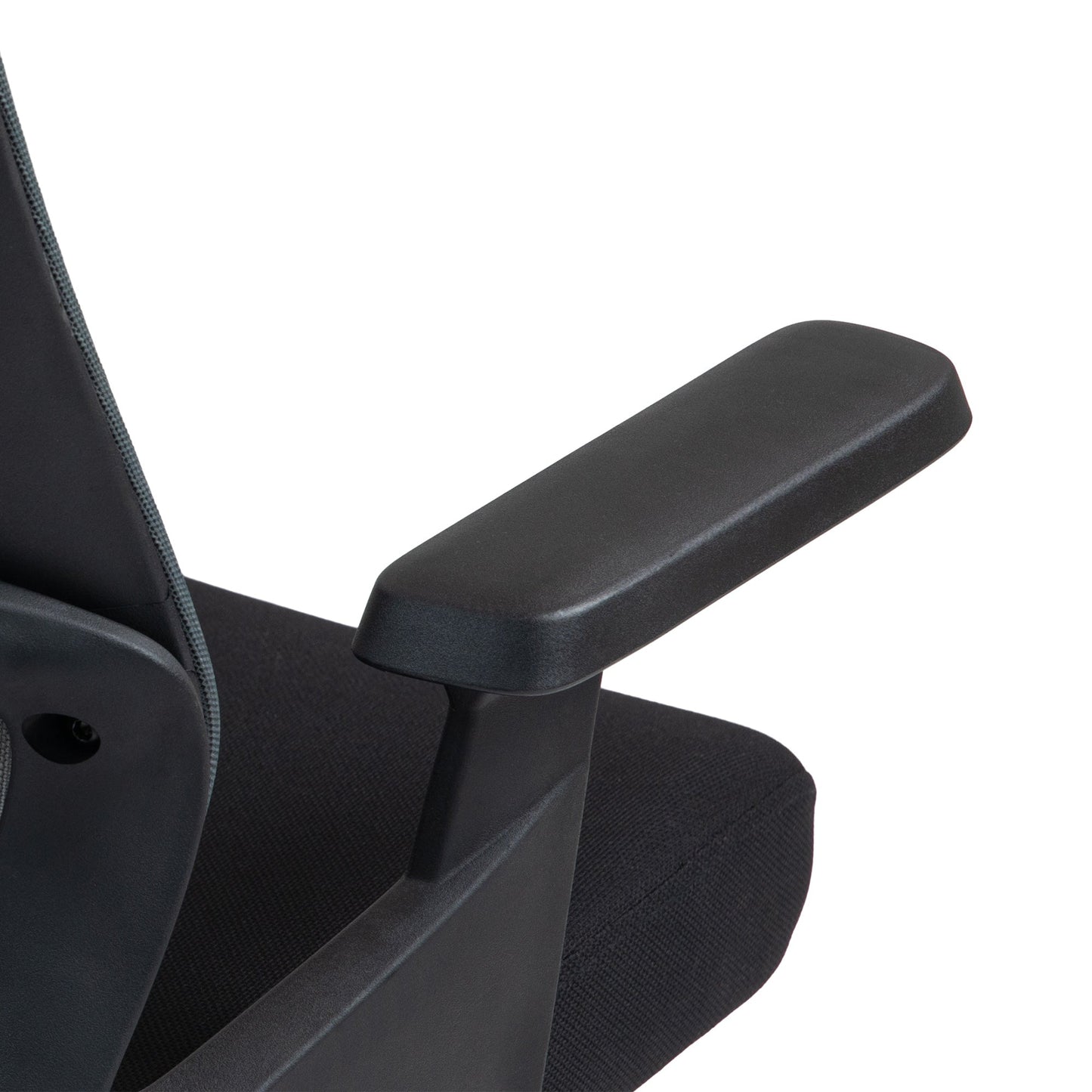 Office Chair with Lumbar Support and Headrest, Swivel Seat with Adjustable Height, Black