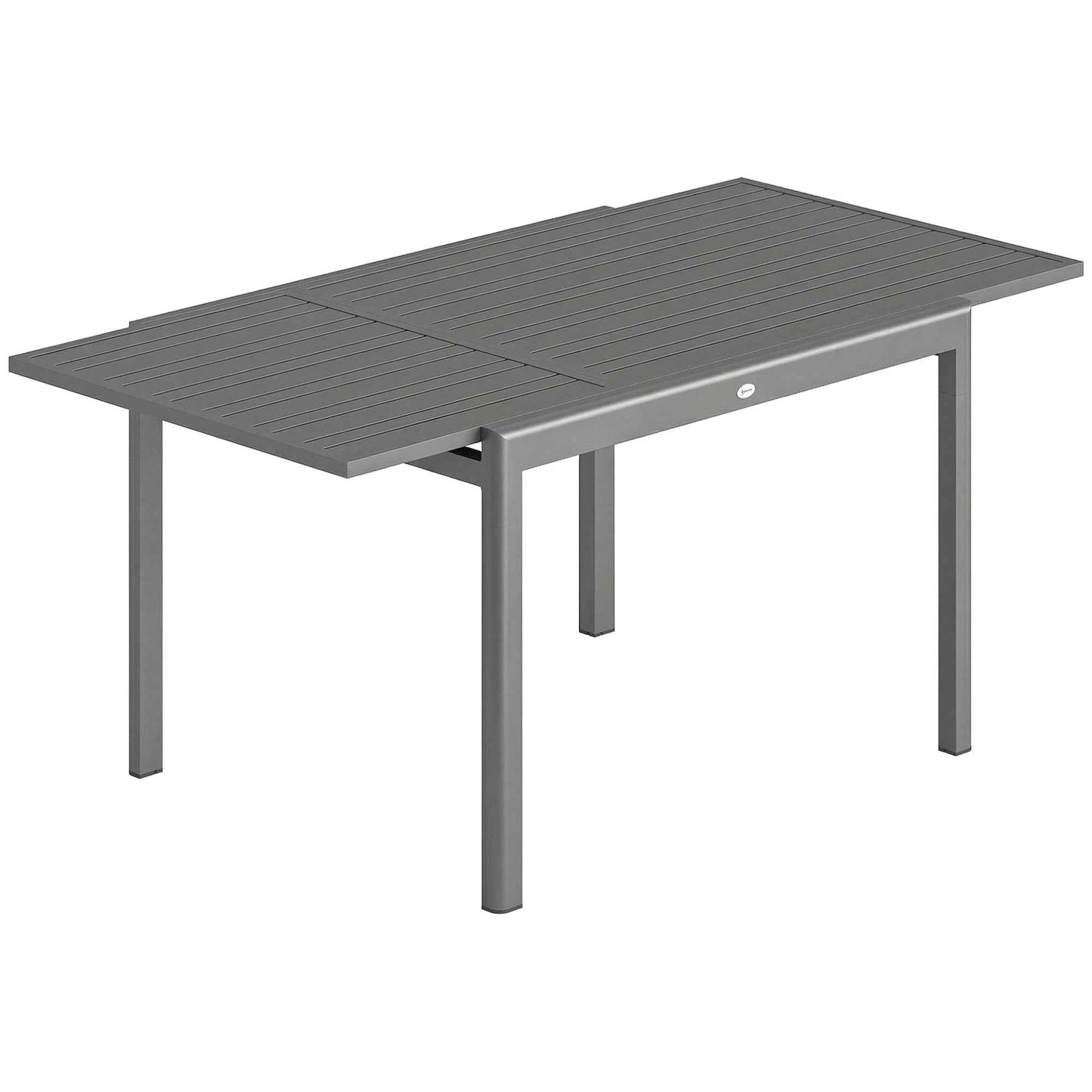 Extendable Garden Table for 6-8 People with Slatted Top, Aluminum, 110-170x90x75 cm, Dark Gray
