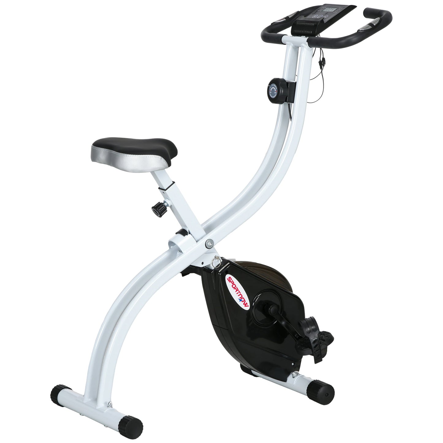Folding Magnetic Exercise Bike with 8 Resistance Levels and Adjustable Seat, Steel, 97x43x110 cm, Black