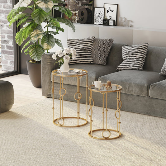 DOLCE | Set of 2 Elegant Coffee Tables | φ41x57cm & φ36x51cm