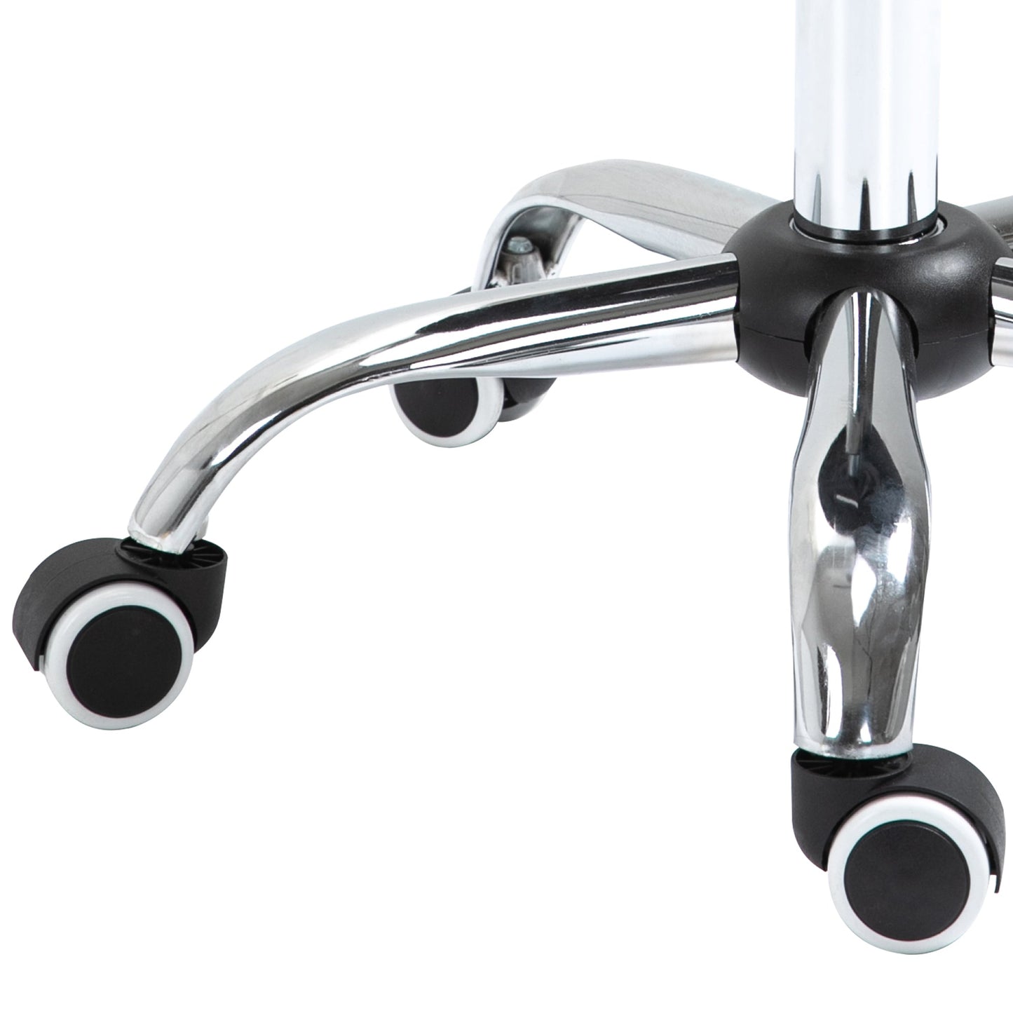 Saddle Work Stool with Wheels and Adjustable Height for Hairdressing and Tattoo Shops, 52x53x49-61cm Black