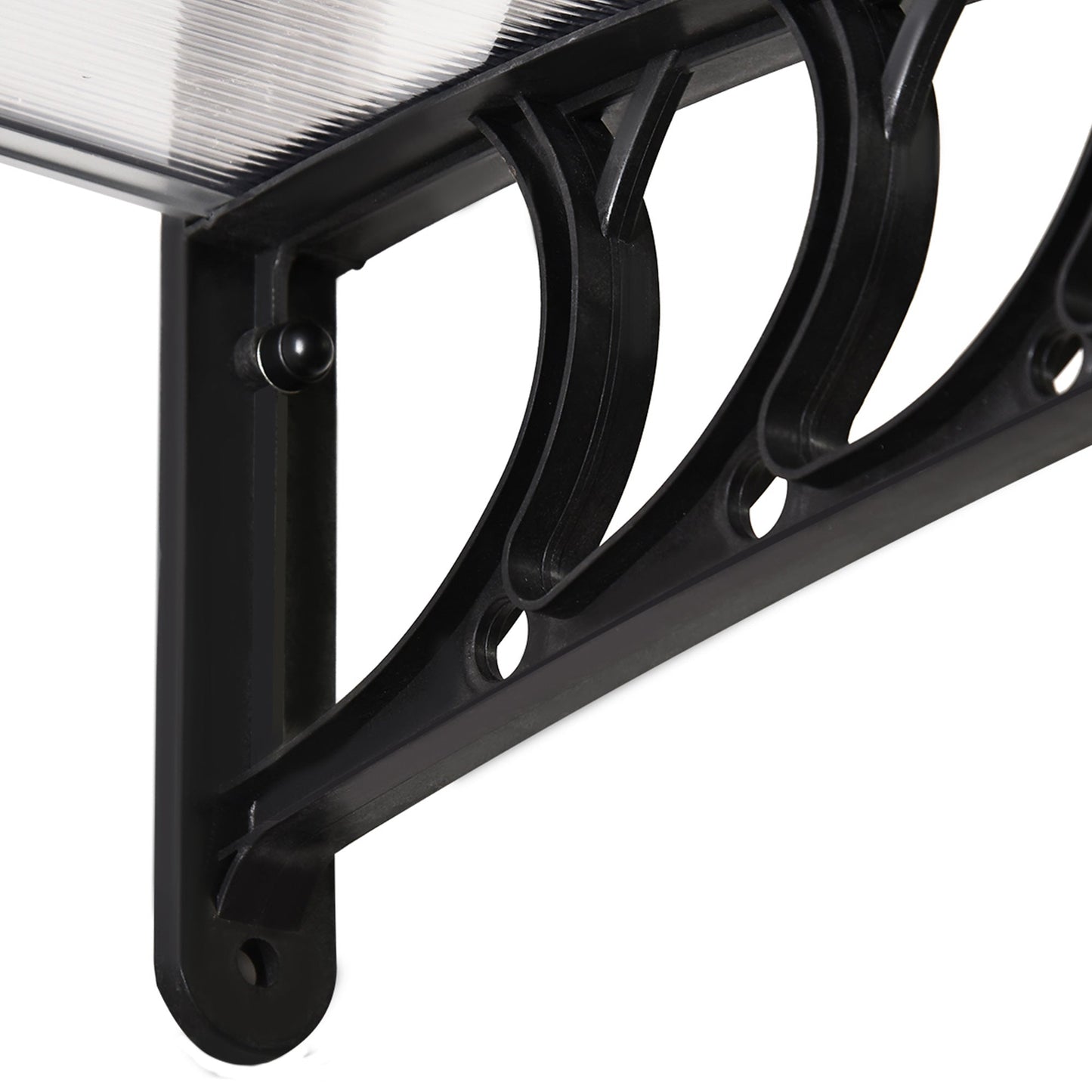 Curved Outdoor Canopy with Screws and Bolts Included, in Polycarbonate, PP and Aluminum, 122x89x24 cm