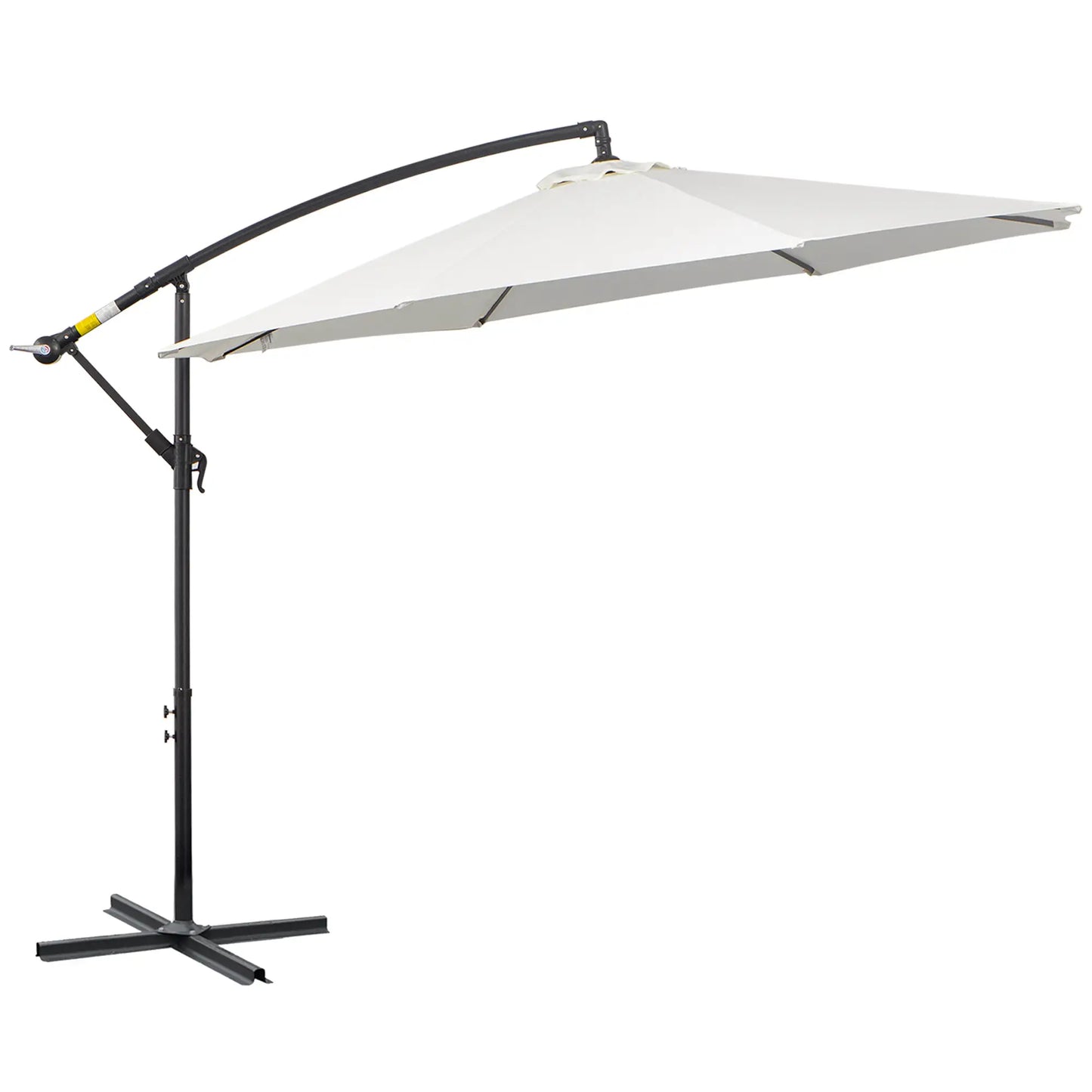 Outdoor Umbrella 3x2.5m with Crank, in Steel and Anti-UV Polyester, Cream