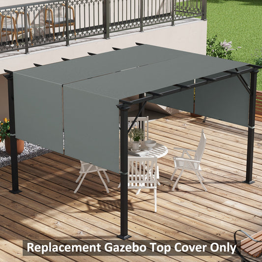 Pergola Gazebo Cover 3x3 m in Polyester with Pockets and Straps, 488x122 cm, Charcoal Gray