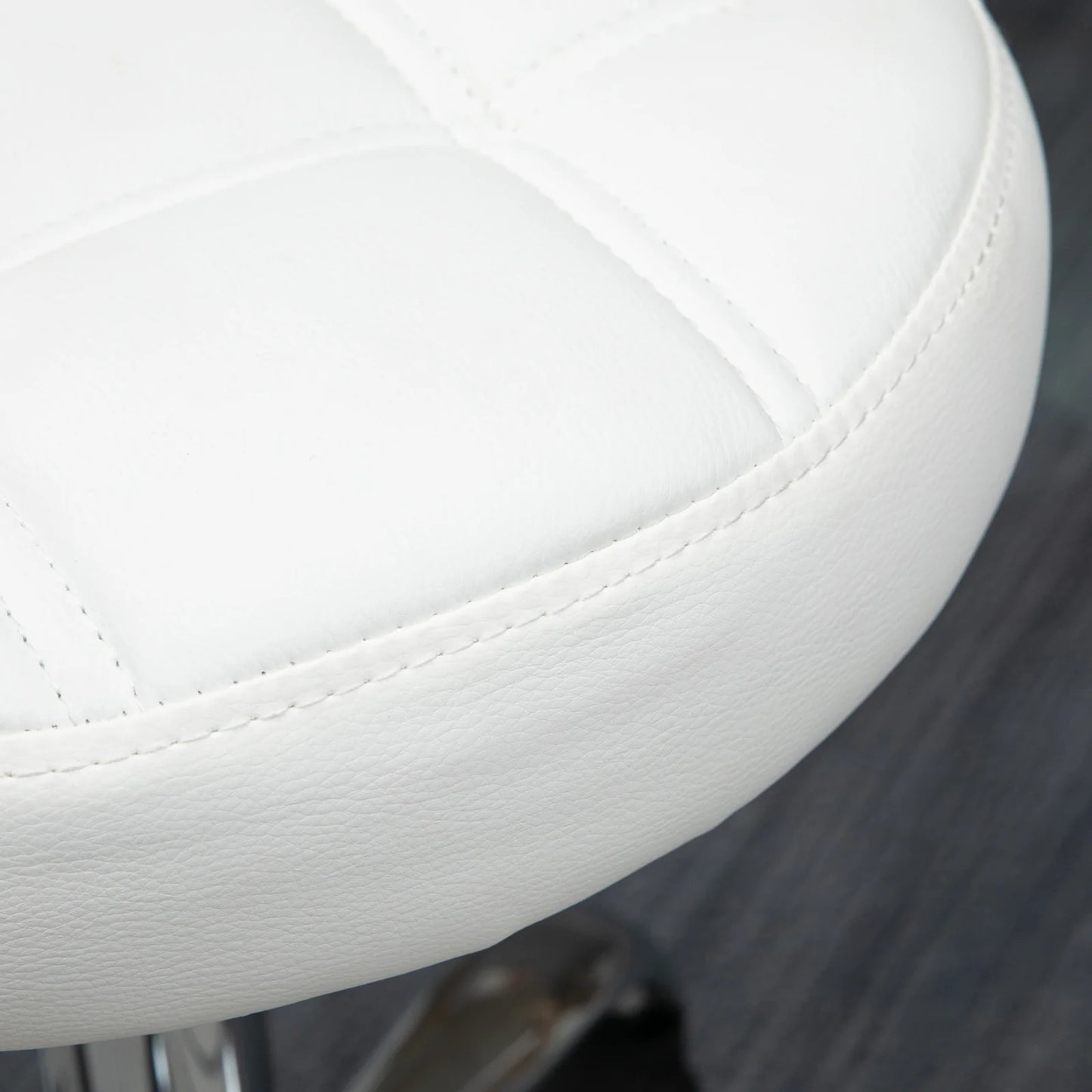 White Adjustable Beauty Stool with Wheels