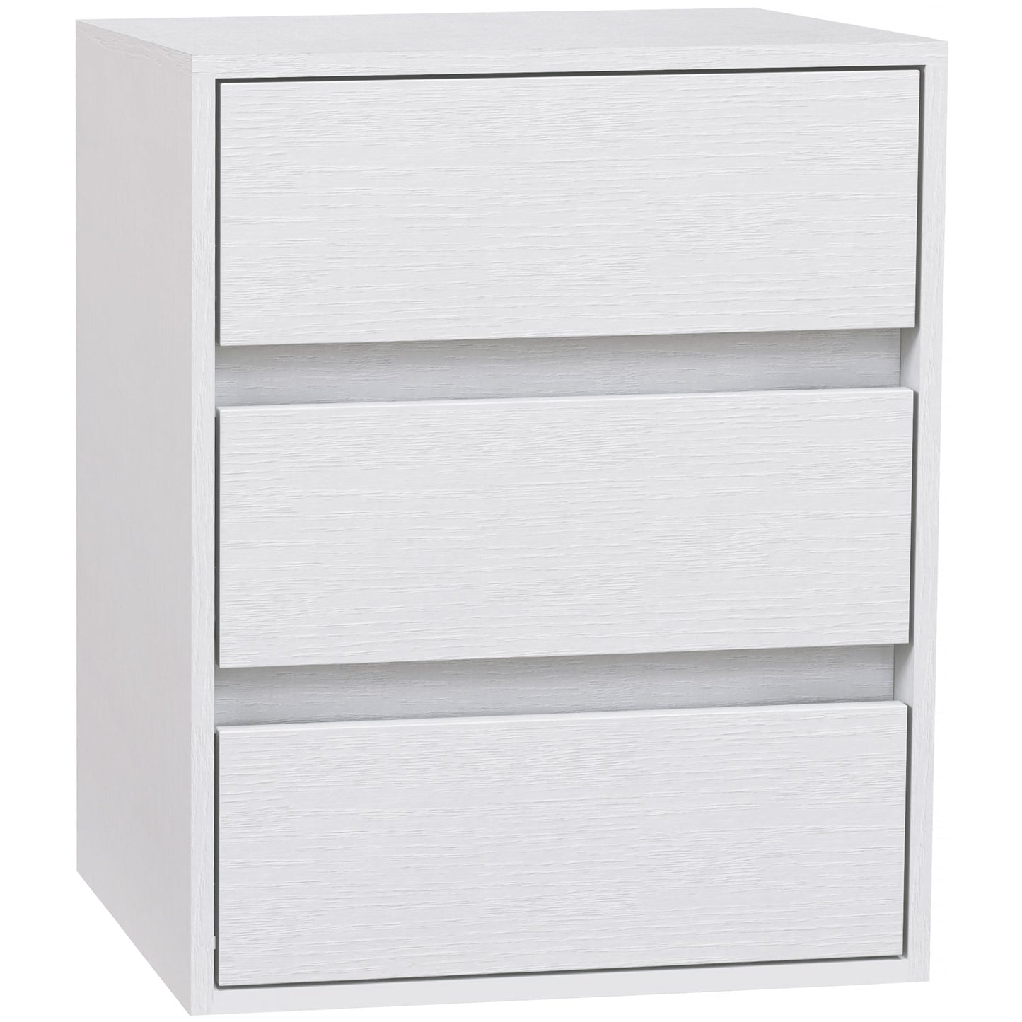 Modern 3-Drawer Chest of Drawers in White Wood, 40x30x50.5 cm