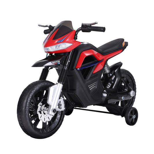 Motorcycle Cross for children, realistic and safe electric motor with headlights and red and black music