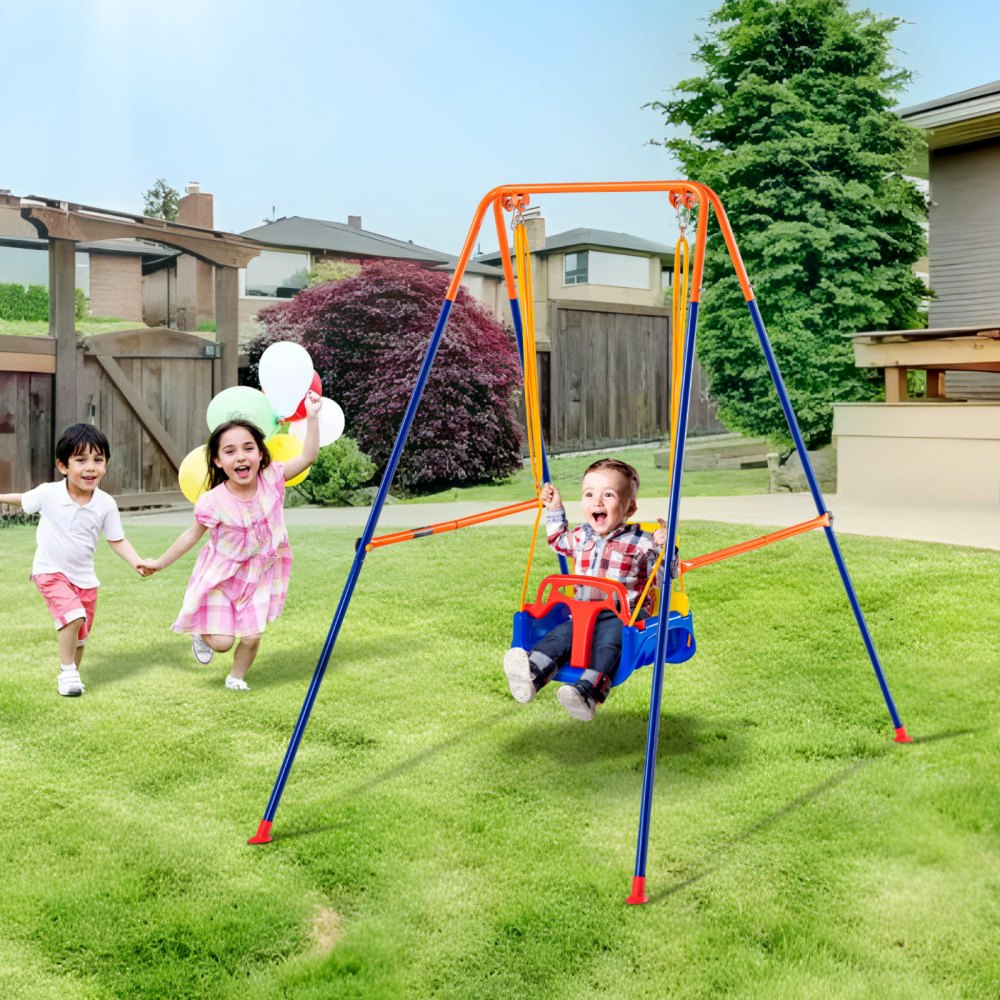 3-in-1 toddler swing set with sandbags main image