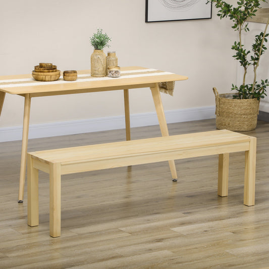 3-Seater Pine Wood Kitchen Bench, 150Lx33x45cm, Wood Color