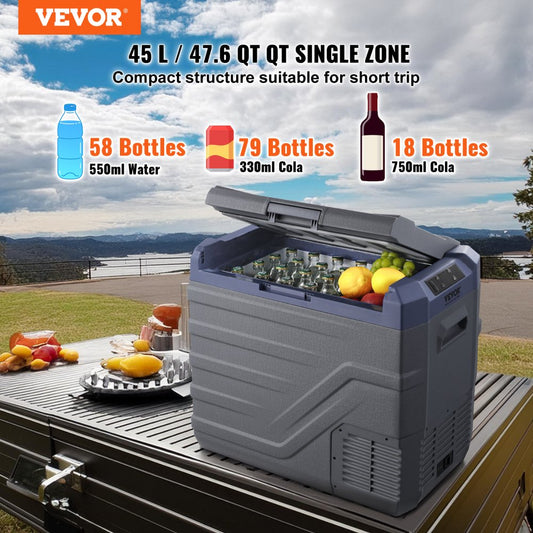 45L single zone LED fridge side view