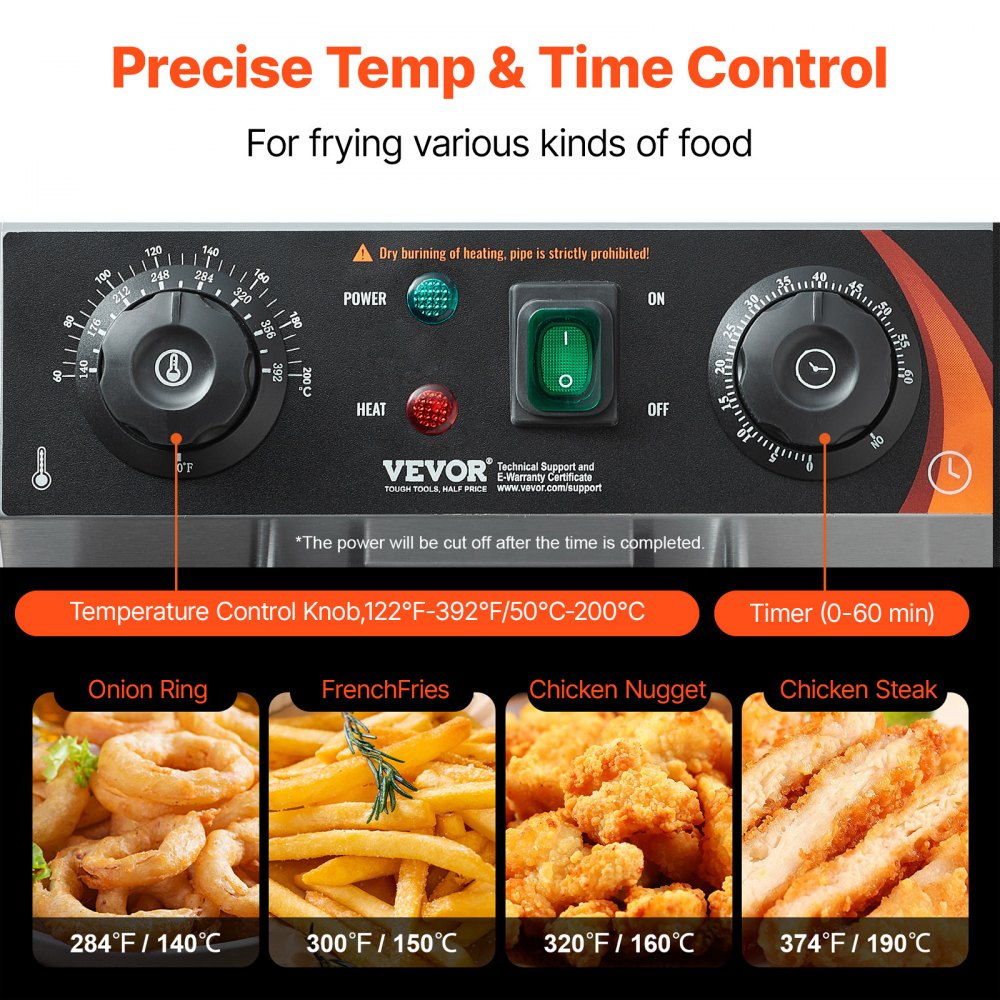 22L dual tank deep fryer baskets