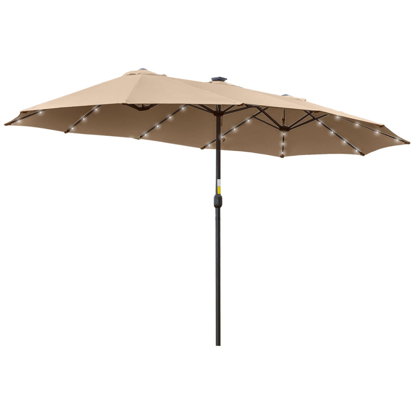 Double Garden Umbrella | 4.5m with 48 LED lights and Crank