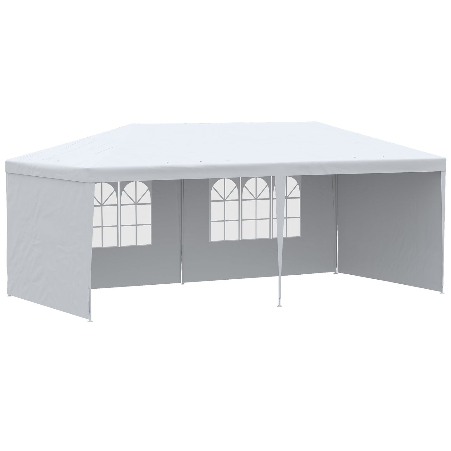 5.83x2.95m Folding Garden Tent for Parties and Events with Removable Panels, White
