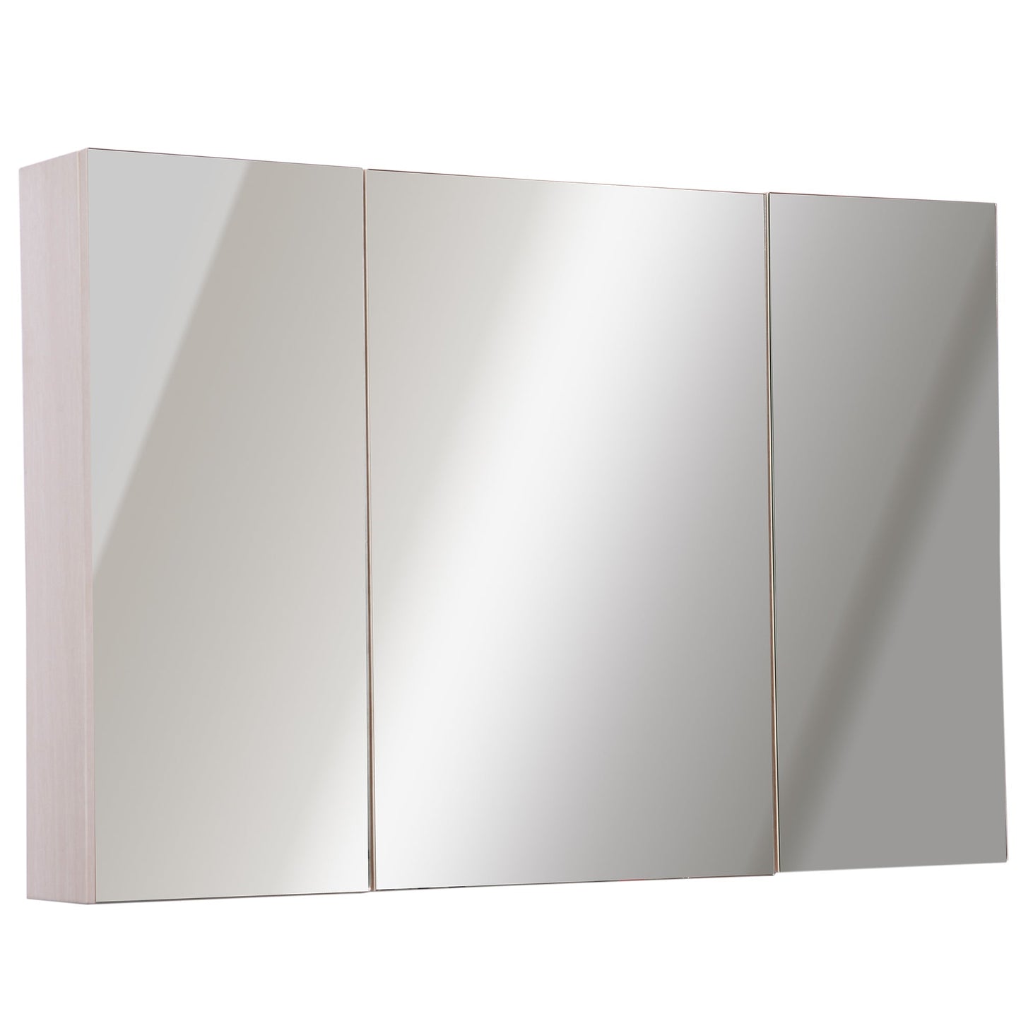 Kleankin 3 doors wall unit with octal with oak mirror 90x60x13.5 cm