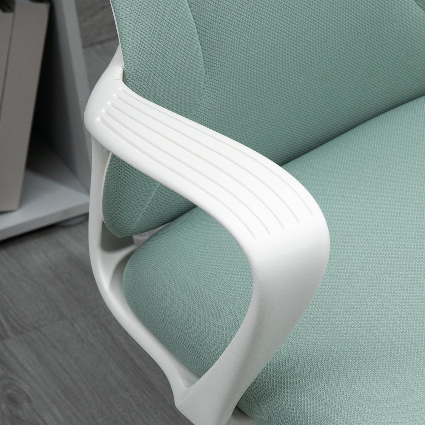 Ergonomic and Padded Office Chair with Adjustable Height and Rocking, 62x56x110-119.5 cm, Green