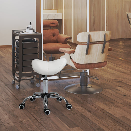 Stool for Beautician Hairdresser Happy Seat Sella 52 × 53 × 49-61cm cream