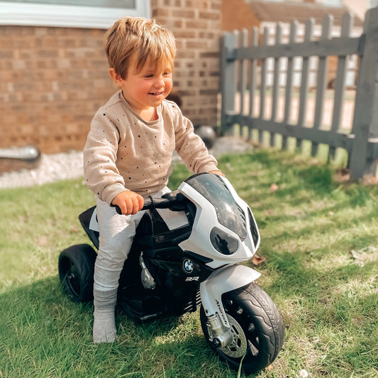 electric motorcycle for children Max. 20kg with BMW license, 6V black and white battery