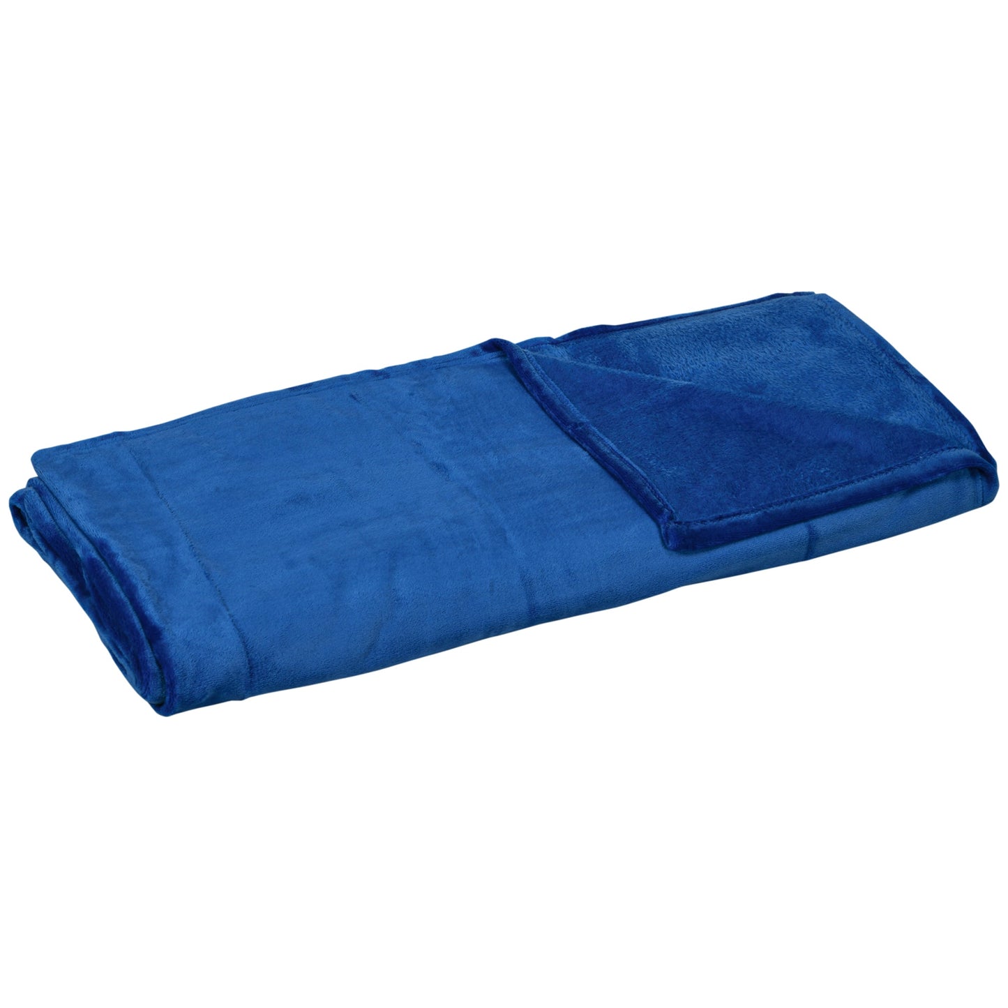 Dark Blue 330 GSM Reversible Flannel Blanket for Indoor and Outdoor Use, 203x152x0.5 cm, Dark Blue